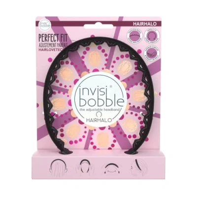 Image of Invisibobble Hairhalo &quot;Crown and Glory&quot; Headband Thick I 1 x Adjustable Black Girls &amp; Women Gentle Comfortable Limited Collection British Royal