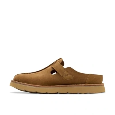 Image of Clarks Men&#039;s Solsbury Mule Slide Sandal, Cola Suede, 8 UK