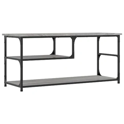 Image of vidaXL Industrial Grey TV Cabinet with Steel Frame and Ample Storage from Engineered Wood for Living Room or Bedroom 103x38x46.5 cm, Sonoma, 11.6 kg