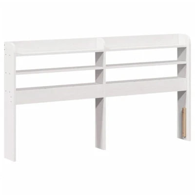 Image of vidaXL Headboard with Shelves Bedroom Bed Header White 160 cm Solid Wood Pine