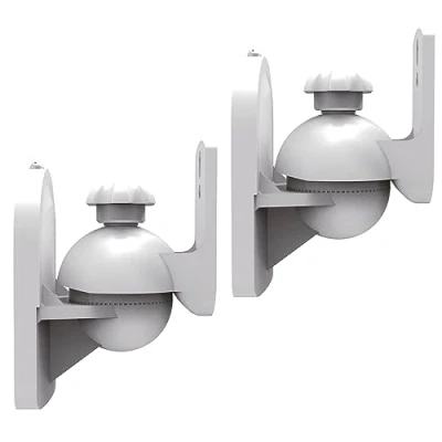 Image of RICOO Hi Fi Speaker Wall Mount, LH028 W, Ultimate Surround Sound Brackets, Fully Adjustable Swivel and Tilt, High Capacity 2.5kg, Set of 2, White