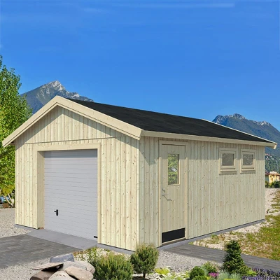 Image of Palmako Andre 4.5m x 5.5m Wooden Garage Up and Over Door