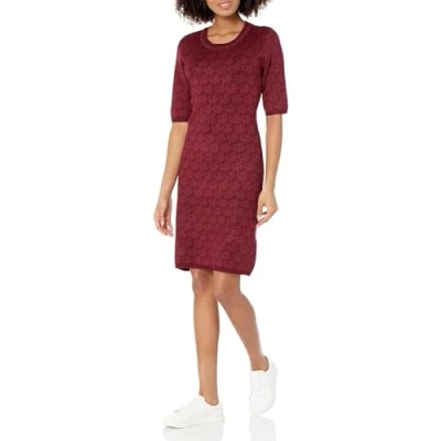 Image of DKNY Women&#039;s Sweater Dress, Black Funnel Logo, L