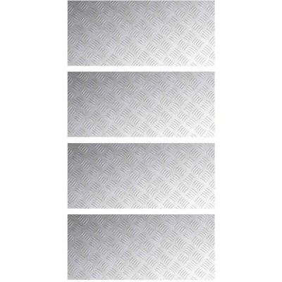 Image of vidaXL Aluminum Checker Plates Set of 4, Non Slip, 90x40 cm
