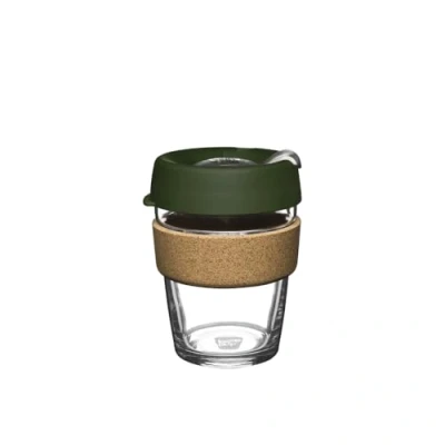 Image of KeepCup Brew Cork Reusable Coffee Cup Tempered Glass and Natural Cork, M 12oz/340ml Pine