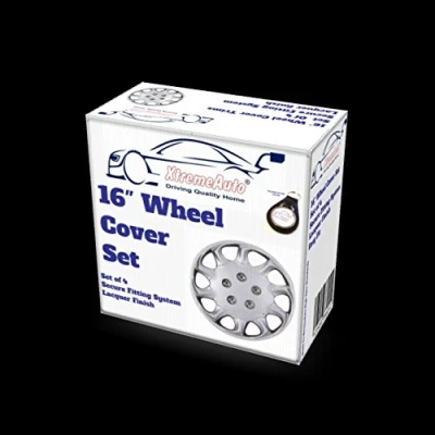 Image of XtremeAuto® 16 inch Wheel Hub Trims Cover Set of 4 Complete with Ties, Valve caps &amp; Sticker