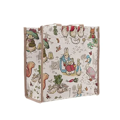 Image of Signare Beatrix Potter Peter Rabbit Tapestry Bag Collection Classic British Character Totes, Eco Friendly Handbags, Whimsical Designs for All Ages (Shopper Bag)