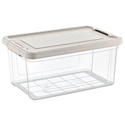 Image of DTD QUALITY MATTERS 9L Storage Box with Lids, Heavy Duty Strong &amp; BPA Free Stackable plastic Boxes, Multipurpose Clear Box, Tubs For Home, Office, Kitchen, Made in UK (Clear)