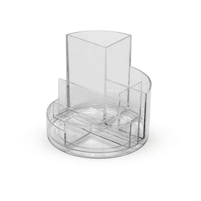 Image of Maul 140 x 125 mm Round Box ,desk organiser, 6 compartments, the original from Germany Transparent