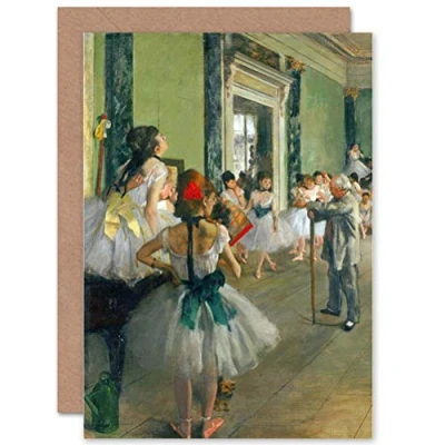 Image of Wee Blue Coo EDGAR DEGAS BALLET CLASS BIRTHDAY GIFT BLANK GREETINGS CARD
