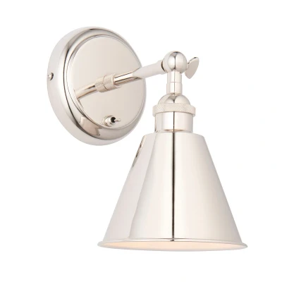 Image of Hal Dome Wall Lamp Bright Nickel Plate, 1x E14