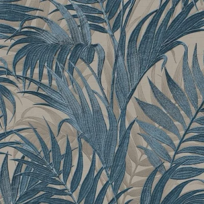 Image of Teal Grey Grace Tropical Palm Leaf Wallpaper Textured Paste The Wall Vinyl Natural Jungle Themed