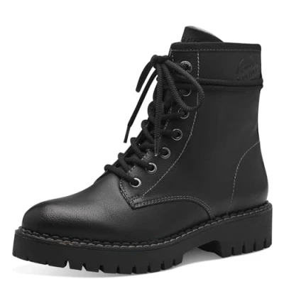 Image of s.Oliver Women&#039;s Lace Boot Flat 5 25213 41 Ankle, Black, 4.5 UK
