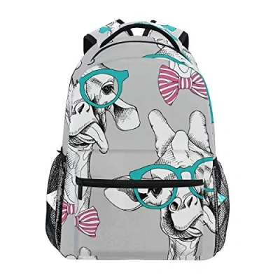 Image of Jeansame Backpack School Bag Laptop Travel Bags for Kids Boys Girls Women Men Giraffe Animal Cute Cartoon