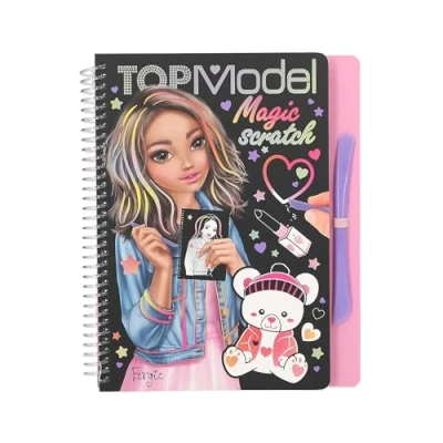 Image of Depesche TOPModel 13266 Magic Scratch Book with Cool Model Motifs for Scratching, Beautiful Colour Gradient, Approx. 20 x 19.5 2 cm