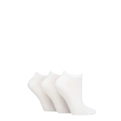Image of Women&#039;s 3 Pair SOCKSHOP Wildfeet Half Cushioned Bamboo Sports Socks Plain White 4 8