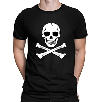 Image of Flip Mens Skull and Crossbones Pirate T Shirt Black (XXL)