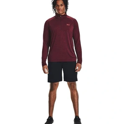 Image of Under Armour Mens Tech Half Zip Top Dark Maroon S