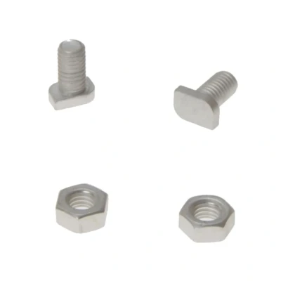 Image of Alm Aluminium Cropped Head Nuts &amp; Bolts (Pack 20) GH003, Silver