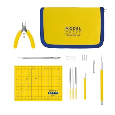 Image of Modelcraft Micro Tool Set Precision Modelling Hobby Kit for Scale Model, Wargaming, Gundam, Craft, Building &amp; Repairing Models