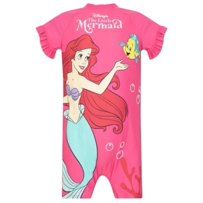 Image of Disney Swimming Costume for Girls Princess Ariel One Piece Swimsuit The Little Mermaid Pink 7 8 Years