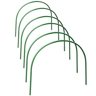 Image of HLTER 6Pack Greenhouse Hoops, 4ft Long Plant Grow Tunnel Garden Hoop, Support Stakes for Fabric, 18.9H x 18.9W