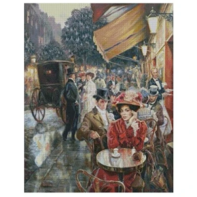 Image of Afternoon Tea,14ct counted cross stitch kit,300 * 381stitch,64 79cm Egyptian cotton Big kits