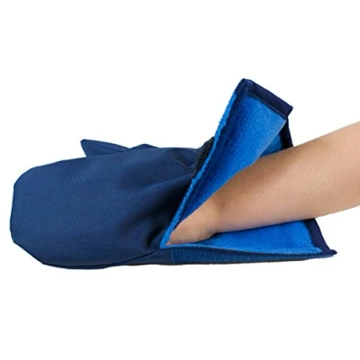 Image of Outdoor Wheelchair Gloves Water Resistant Fleece Mittens for Special Needs or Disabilities (Large, Blue)