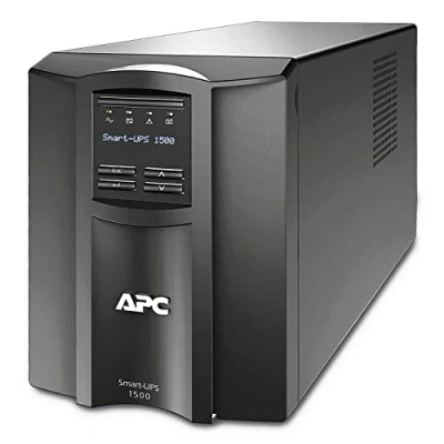 Image of APC Smart UPS SMT SMT1500I Uninterruptible Power Supply 1500VA (Line Interactive, AVR, LCD Panel, 8 Outlets IEC C13, Shutdown Software)