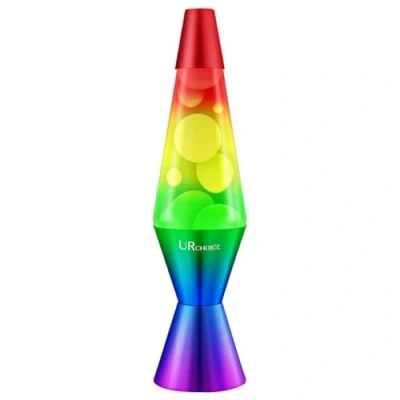 Image of UR CHOICE 14.5 Retro Lamp Beautiful Liquid Wax Night Light Decorative Mood Lighting for Home Office Energy Efficient LED Electrically Operated Great Gift All Age (Rainbow)