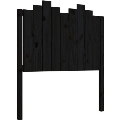 Image of vidaXL Bed Headboard Black 96x4x110 cm Solid Wood Pine