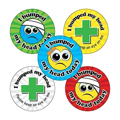 Image of 150 I Bumped My Head Today Health &amp; Safety Childrens Pupils School Stickers 25mm Primary Teaching Services
