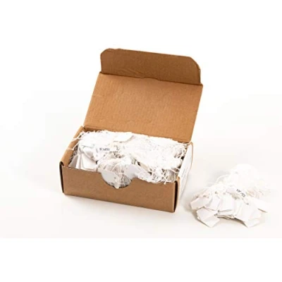 Image of HERMA Hanging Tags with White Thread, 1000 Pieces, 18 x 28 mm, Thread Length approx. 8 cm, Small Cardboard Price Tags, Marking Labels, Writable
