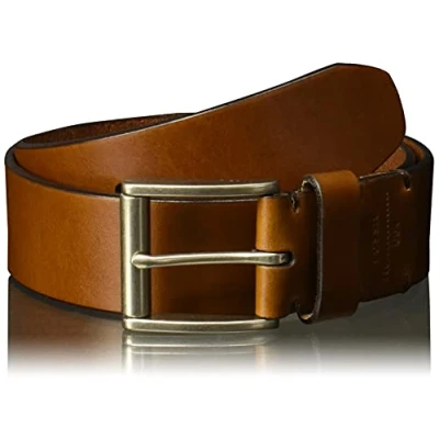 Image of Fossil Men&#039;s Brown Leather Belt, Dacey Dark Brown, 38
