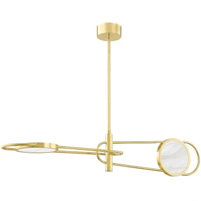 Image of Jervis 2 Light Pendant Brass, Alabaster