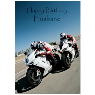Image of Beebooh cards Motorbikes racing Husband birthday card