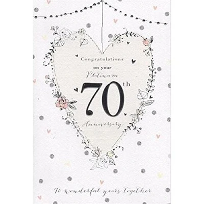 Image of On Your Platinum 70th Wedding Anniversary Card