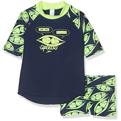 Image of Speedo Girls Top Set, Wonderjump Navy/Bright Zest, 5YRS