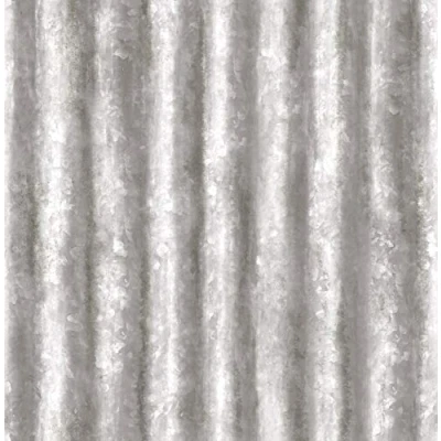 Image of BHF FD22336 Reclaimed Corrugated Metal Shine Wallpaper Silver