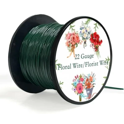 Image of HILELIFE Florist Wire, 100m 22 Gauge Green Floral Wire Christmas Wreath Making Supplies, Flexible Florists Kit, Paddle for Crafts