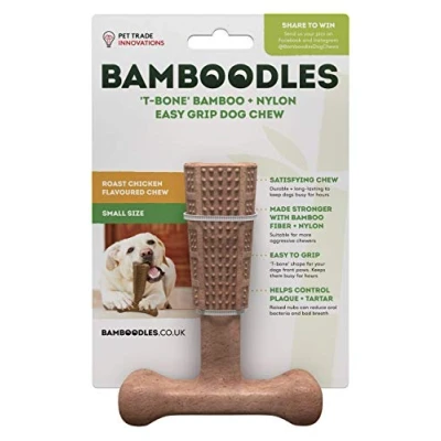 Image of Bamboodles T Bone Dog Chew for the most even aggressive of chewers SMALL CHICKEN
