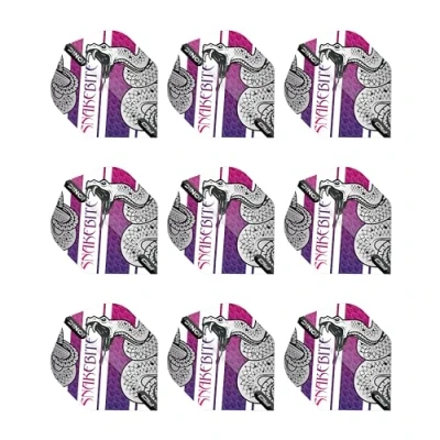 Image of RED DRAGON Snakebite Hardcore Coiled Snake Purple Dart Flights 3 sets Per Pack (9 in total)