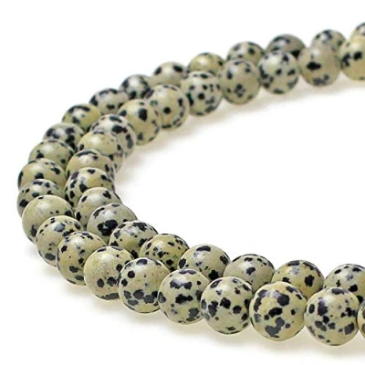 Image of JarTc Natural Round Spotted Stone Spacer Loose Beads for Jewelry Making DIY Jewellery Necklace 15“ (10mm)