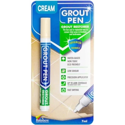 Image of grout Pen Designed for restoring tile in bathrooms &amp; kitchens (Cream)