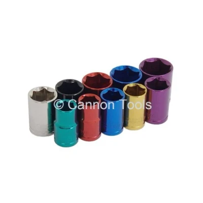 Image of Neilsen CT0909 1/2 Inch Drive Plus Wall Rail Socket Set Multi Colour (10 Piece)
