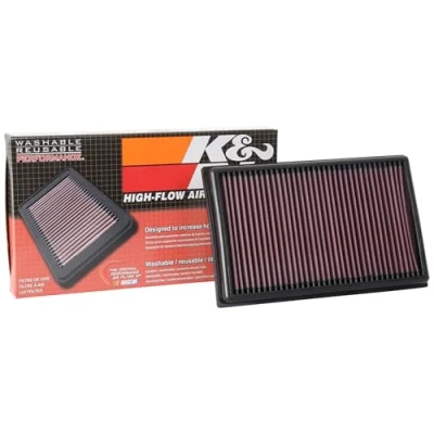 Image of K&amp;N Engine Air Filter: High Performance, Premium, Washable, Panel 2017 2019 (Leon, Scala, Superb, Arteon, Golf, Passat, T Roc, Tiguan, Touran, A3), 33 3111