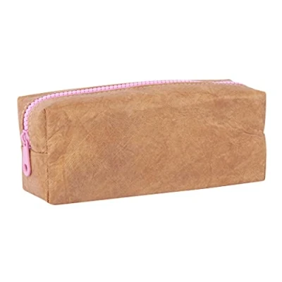 Image of APLI 18953 Multi Purpose Kraft Texture Pencil Case Pink