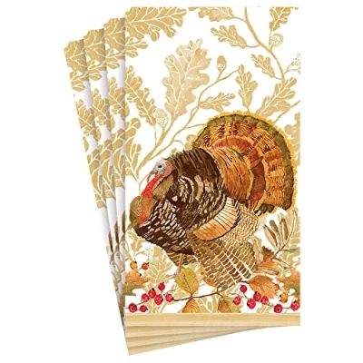 Image of Woodland Turkey Paper Guest Towel Napkins 15 Per Package