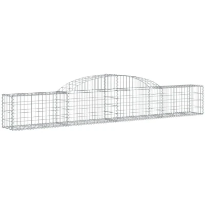 Image of vidaXL Arched Gabion Baskets 12 pcs 300x30x40/60 cm Galvanised Iron