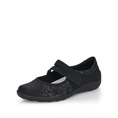 Image of Remonte Women&#039;s R3510 Ballet Flat, Schwarz/Schwarz/Gunmetal / 03, 5 UK